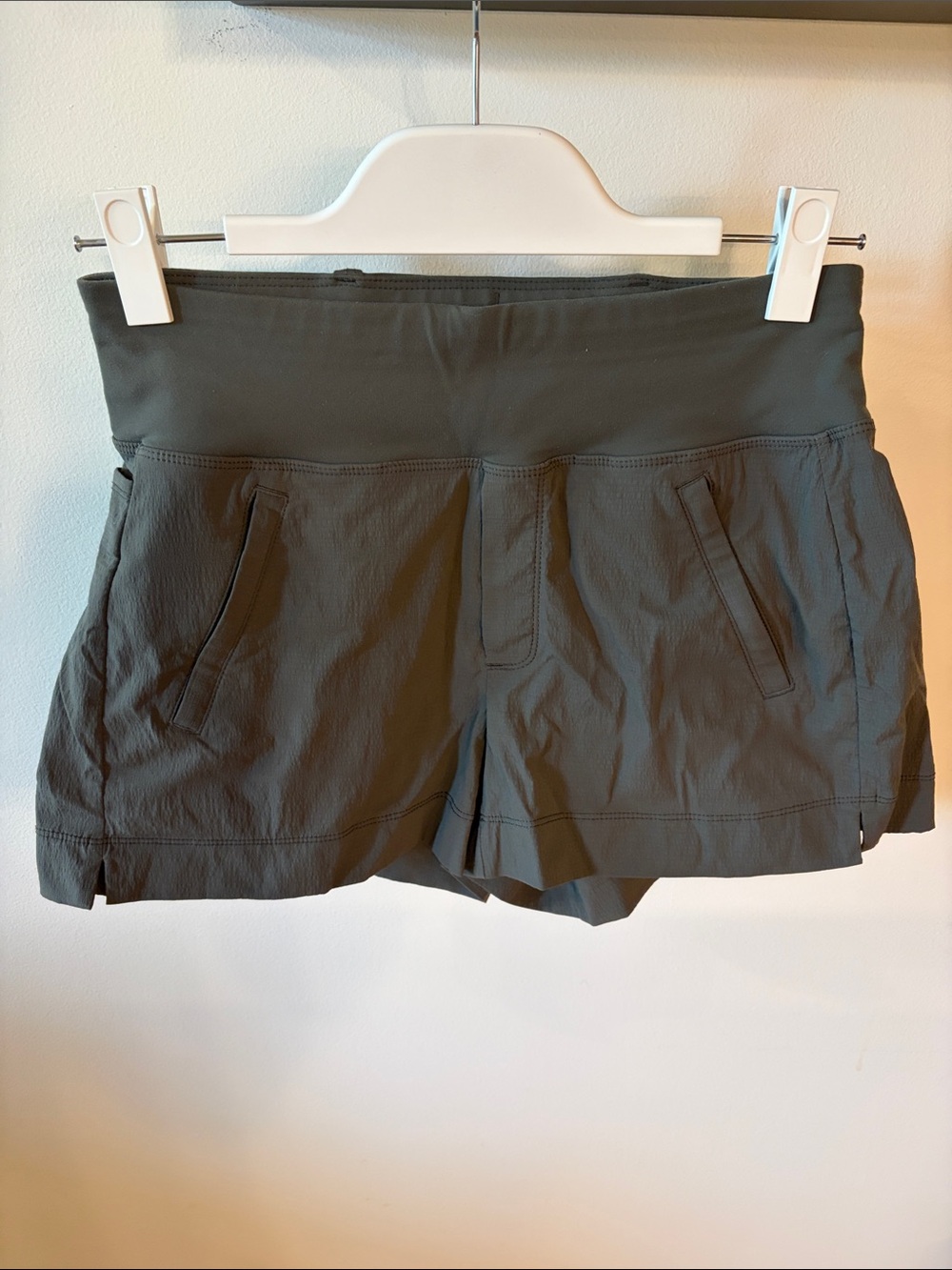 Athleta Green Athletic Shorts with Wide Waistband